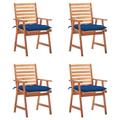 Htovila Patio Dining Chairs 4 pcs with Cushions Solid Acacia Wood