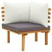 Htovila Patio Corner Sofa with Cushions Solid Acacia Wood