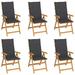 Htovila Patio Chairs 6 pcs with Anthracite Cushions Solid Teak Wood