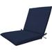 Indoor/Oudoor exured Soid Indigo Bue Midback Dining Chair Cushion: Recyced Fiberfi eaher Resisan Reversibe Comforabe and Syish Paio Cushion: 19 x 37 x 2.5â€�