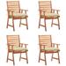 Htovila Patio Dining Chairs 4 pcs with Cushions Solid Acacia Wood