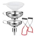 Funnel Stainless Steel Set Kitchen Jam Funnel Filling Funnel Preserving Funnel with Preserving Jars Lifters and Filter