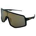 Epoch Eyewear L2 Sports Motorcycle Glasses Sunglasses Wraparound Single-Lens Dark Green Frame w/Champagne Mirror Lens
