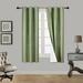 2 Piece Faux Silk Window Blackout Curtain Solid Pattern With Bronze Antique Grommet Energy Efficient Adam Size 63 84 95 And 108 Long (63 Short Sage Green)