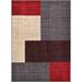 Conur Collection Squares Geometric Abstract Area Rug Rugs Modern Contemporary Area Rug 2 Color (Red Grey 4 11 x 6 11 )