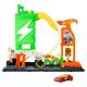 Hot Wheels Let's Race Netflix - City Superladung Tankstelle-Spielset mit Ladestationen für Elektrofahrzeuge und Spielzeugauto im Maßstab 1:64, HTN79