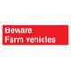 Schild mit Aufschrift "Beware Farm Fahrzeuge", 450 x 150 mm, L41