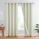 TOPICK Linen Striped Curtains Green Stripes Curtains with Eyelets Ticking Stripes Pattern Linen Look Curtains Light Filtering for Living Room Pinstripe Curtain Opaque 2 Pieces 130 x 245 cm