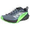 Trailrunningschuh SALOMON "SENSE RIDE 5 GORE-TEX", Gr. 44, grau (grau, grün), Textil, Synthetik, sportlich, Schuhe, wasserdichte Trailrunningschuhe