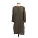 Broadway & Broome Casual Dress - Shift: Green Solid Dresses - Women's Size 2