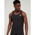 adidas Men's Adizero Running Singlet Running Vest - Black, Black, Size M, Men