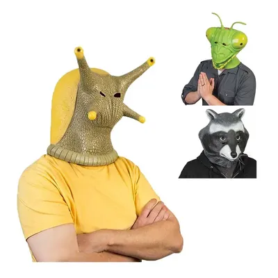 Schnecke Slug Volle Gesicht Cosplay Tier Maske Halloween Latex Volle Lustige Glückliches Gesicht Cosplay Requisiten Phantasie Partei Maske Kostüm Image