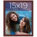 15X19 Dark Brown Real Wood Picture Frame Width 0.75 Inches | Interior Frame Depth 0.5 Inches | Dark Wood Traditional Photo Frame Complete With UV Acrylic Foam Board Backing & Hanging Hardware