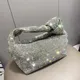 Griff Strass Abend tasche Silber Kristall Top Griff Taschen für Frauen Geldbörsen und Handtaschen