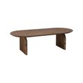 Table basse ovale en bois de sapin marron foncé 100cm