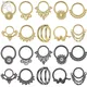 ZS 16G Stainless Steel Nose Rings for Women Girls Zirconia Septum Piercing Indian Black Gold Plated