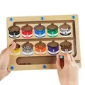 Children Montessori Toy Magnetic Pen Moving Ball Game Color Sorting Counting Board Fine Motor