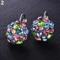 HOT SALES！！！New ArrivalWomen's Colorful Cubic Zirconia Ball Eardrop Leverback Earrings Party Jewelry