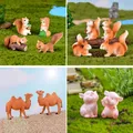 1 Set Squirrel Horse Pig Penguin Camel Figurines Miniatures Fairy Garden Gnome Moss Gift Resin