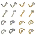 1pcs Stainless Steel Zircon Nose Stud Steptum Ring Nose Studs Hooks Bar Pin Nose Rings Earring Women