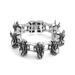 Men s Silver Stainless SteelÃƒâ€šÃ‚ Flying Skull head Bike Chain Bracelet