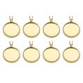 Round trays 10PCS DIY Time Bezel Pendants Retro V-shaped Hanging Tray Pendants Creative DIY Round Shape Trays Pendant Multi-purpose Copper DIY Tray Pendants for DIY Crafts Jewelry Making Use (Golden