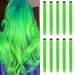 22 inch Colored Green Hair Extensions Clip in Kid s Party HigFrifoshsights White Accessories Hairpiece Straight for Girls Women (10 Pcs Green)