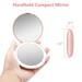 wobsion LED Lighted Travel Makeup Mirror 1x/10x Magnification Compact Mirror Portable for Handbag Purse Pocket 3.5 inch Illuminated Folding Mirror Handheld 2-Sided Mirror Round Cyan