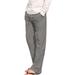 Brglopf Plus Size Women s Cotton Linen Pants Summer Casual Wide Leg Trousers Elastic Waist Drawstring Loose Lounge Pants with Pocket(Gray M)