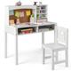 Kids Desk and Chair Set Study Writing Workstation with Bulletin Board
