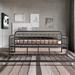 Twin Size Heavy Duty Steel Slat Support Sofa Bed with Trundle Black
