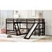 L-Shaped Twin/Full Bunk Bed with Twin Loft Bed, Desk & Slide