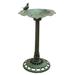 XBrand Lightweight Plastic Leaf Design Birdbath and Birdfeeder w/Bird, 35 Inch Tall