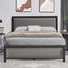 VECELO Upholstered Bed with Headboard , Twin/Full/Queen Size Platform Bed Frame