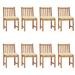 vidaXL Patio Chairs 8 pcs with Cushions Solid Teak Wood