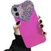 iPhone 12 Case 3D Glitter Sparkle Bling Cute Case for Women Girls Pretty Rhinestone Diamond Cute Aesthetic Love Heart Pattern Soft Bumper Case Cover for iPhone 12 6.1 Inch