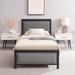 VECELO Upholstered Bed with Headboard , Twin/Full/Queen Size Platform Bed Frame