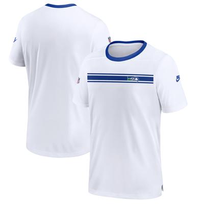 Weißes Nike Seattle Seahawks Throwback Sideline Coaches Performance-T-Shirt für Herren Image