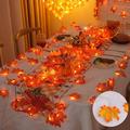 Zukuco Thanksgiving Maple Leaf String Lights 20 Ft 40 LED Battery Operated Fall Garland Lights for Home Autumn Room Bathroom Porch Outdoor Indoor Harvest Festival Decor