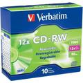 CD-RW 700MB 2X-12X Rewritable Media Disc - 10 Pack Slim Case