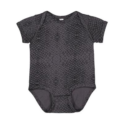 Rabbit Skins 4424 Infant Fine Jersey Bodysuit in Black Reptile size 24MOS | Ringspun Cotton LA4424, RS4424