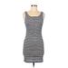 Timing Casual Dress - Bodycon Scoop Neck Sleeveless: White Color Block Dresses - Women's Size Medium