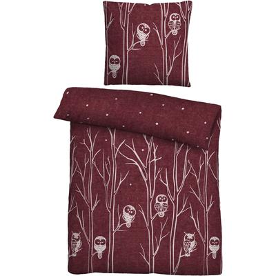 Bettwäsche BIBERNA "Felix", rot (burgund), B/L: 155cm x 200cm, , Flanell, B/L: 80cm x 80cm, Flanell, Obermaterial: 100% Baumwolle, Bettwäsche, kuschelig warm, weich, pflegeleicht, 100% Baumwolle, made in Germany Image