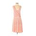 Gap Casual Dress - A-Line V Neck Sleeveless: White Print Dresses - Women's Size X-Small