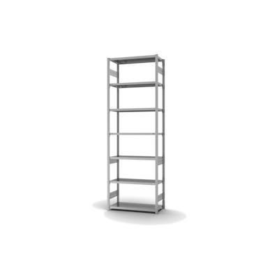 PROREGAL Fachbodenregal Stecksystem | Grundregal | HxBxT 300x100x40cm | 7 Ebenen | Fachlast 225 kg | Beidseitig nutzbar | Verzinkt Image