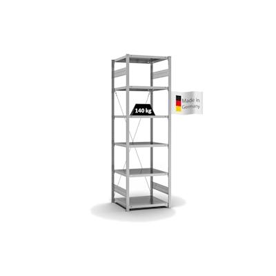 PROREGAL Fachbodenregal Stecksystem | Grundregal | HxBxT 250x75x60cm | 6 Ebenen | Fachlast 140 kg | Einseitig nutzbar | Verzinkt Image