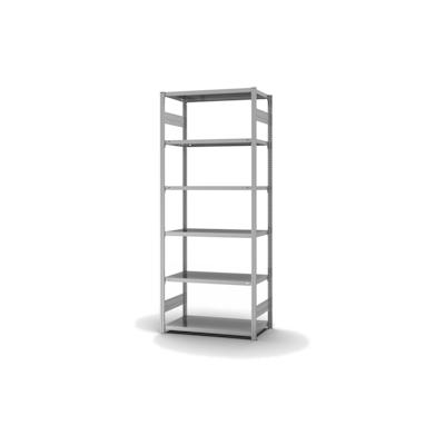 PROREGAL Fachbodenregal Stecksystem | Grundregal | HxBxT 250x100x50cm | 6 Ebenen | Fachlast 140 kg | Beidseitig nutzbar | Verzinkt Image