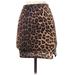 Nasty Gal Inc. Casual Bodycon Skirt Knee Length: Brown Leopard Print Bottoms - Women's Size 4