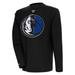 Men's Antigua Black Dallas Mavericks Flier Bunker Pullover Sweatshirt