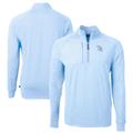 Men's Cutter & Buck Heather Light Blue Tampa Bay Rays Adapt Eco Knit Stretch Recycled Quarter-Zip Pullover Top